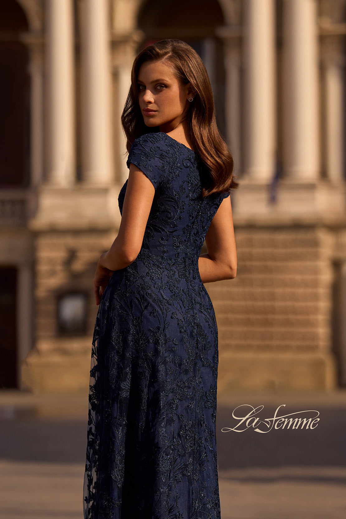 La Femme 27915 in Navy, back view, editorial photo