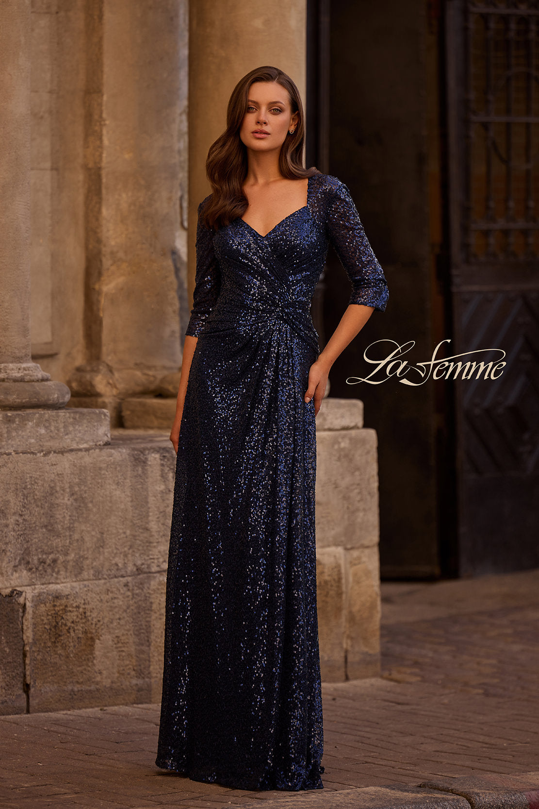 La Femme 27930 in Navy, front view, editorial photo