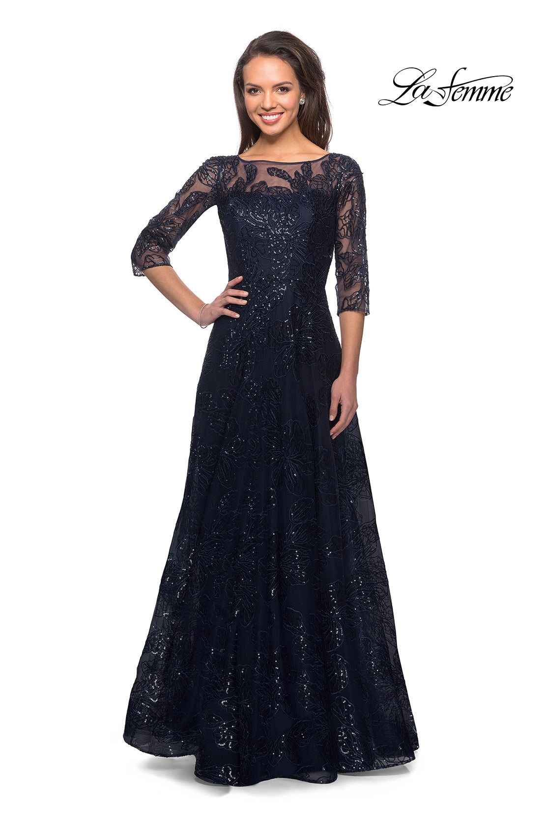 La Femme 27942 in Navy, front view