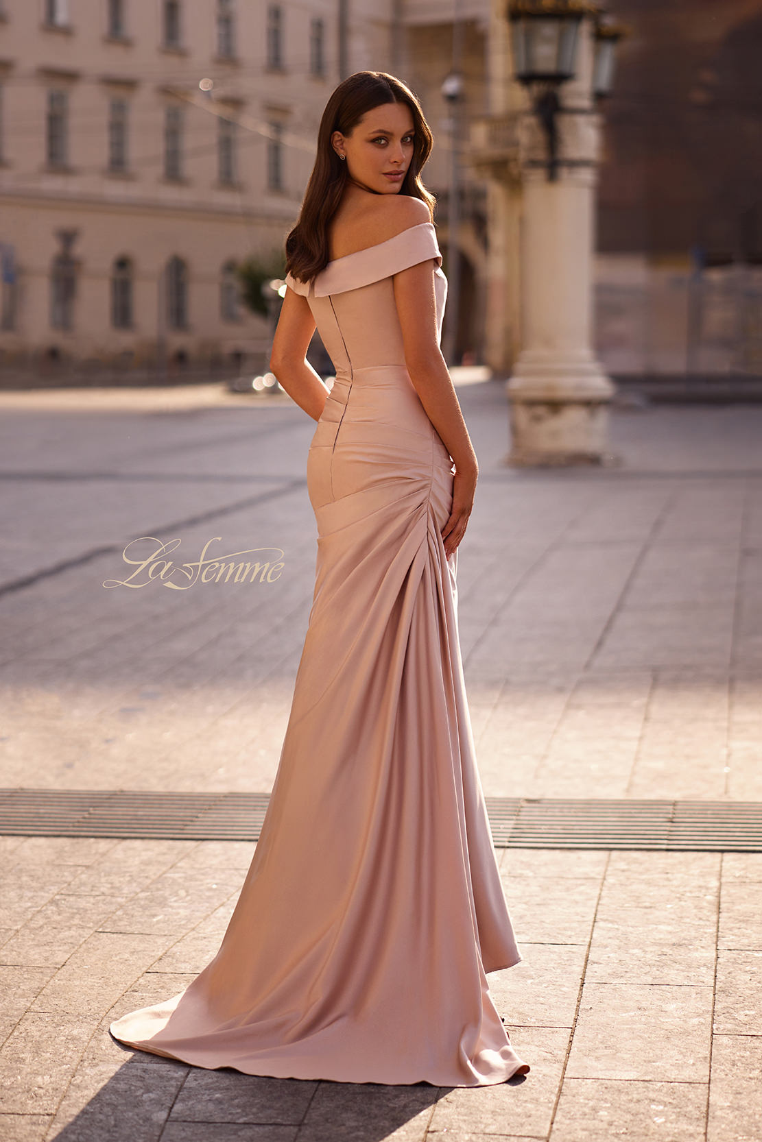 La Femme 28103 in Champagne, back view, editorial photo