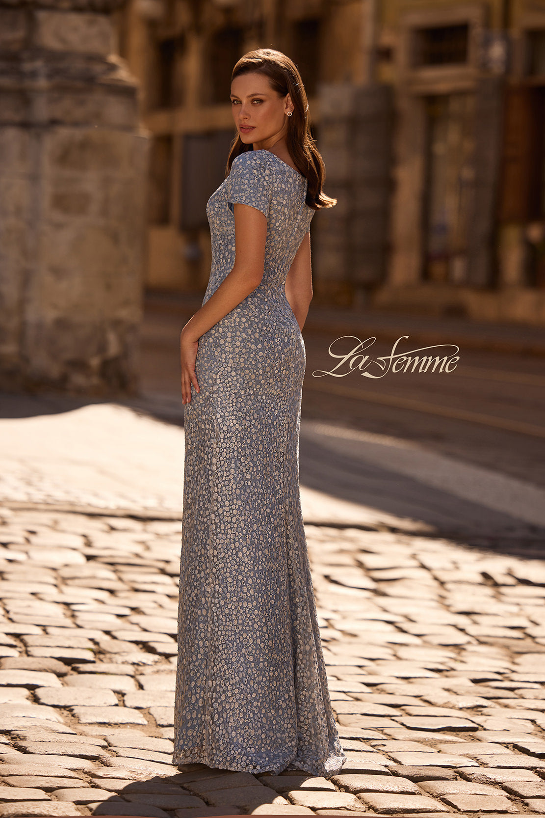 La Femme 29134 in SteelBlue, back view, editorial photo