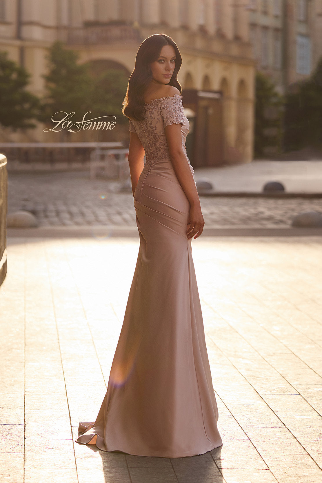 La Femme 30199 in Champagne, back view, editorial photo