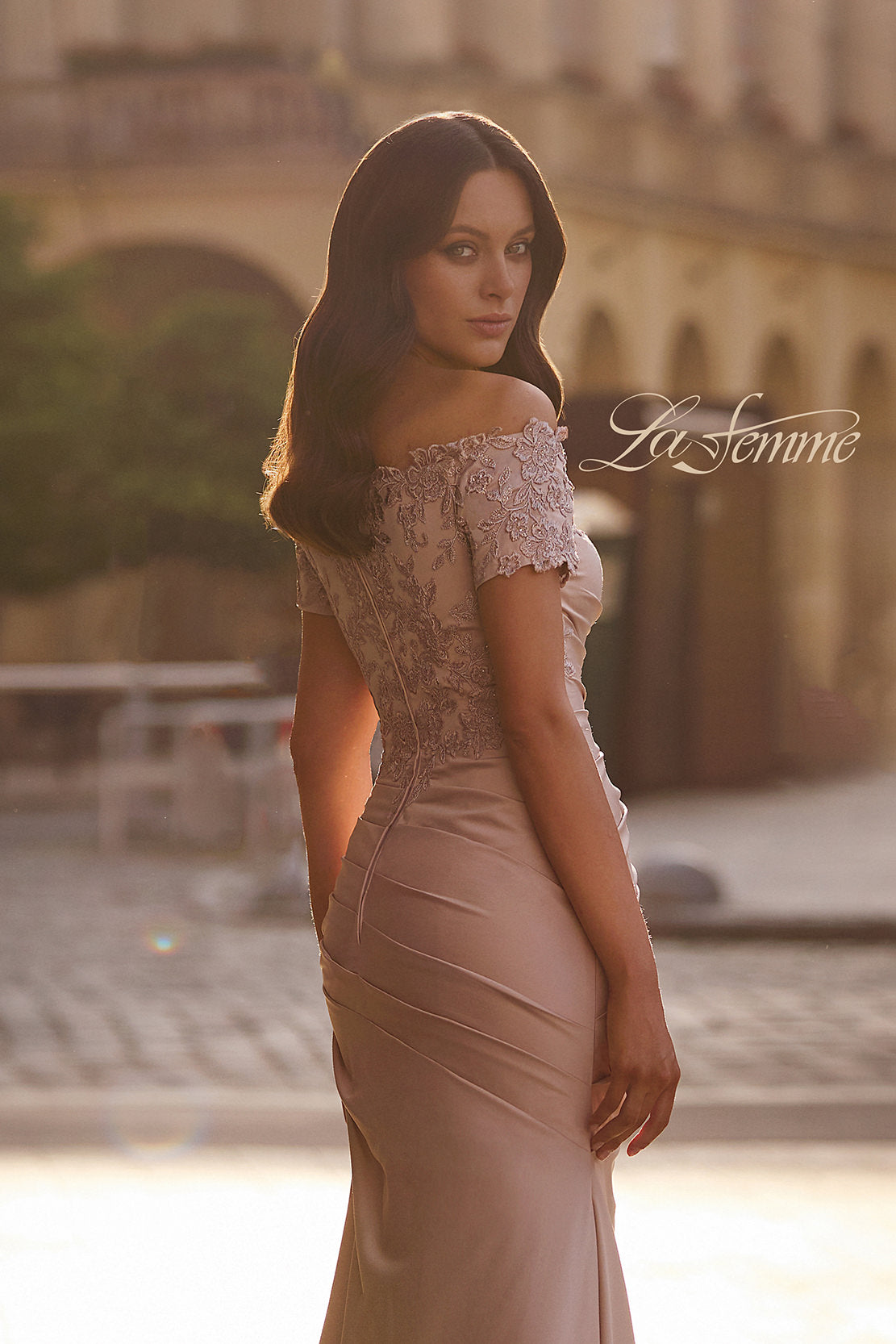 La Femme 30199 in Champagne, back view, editorial photo