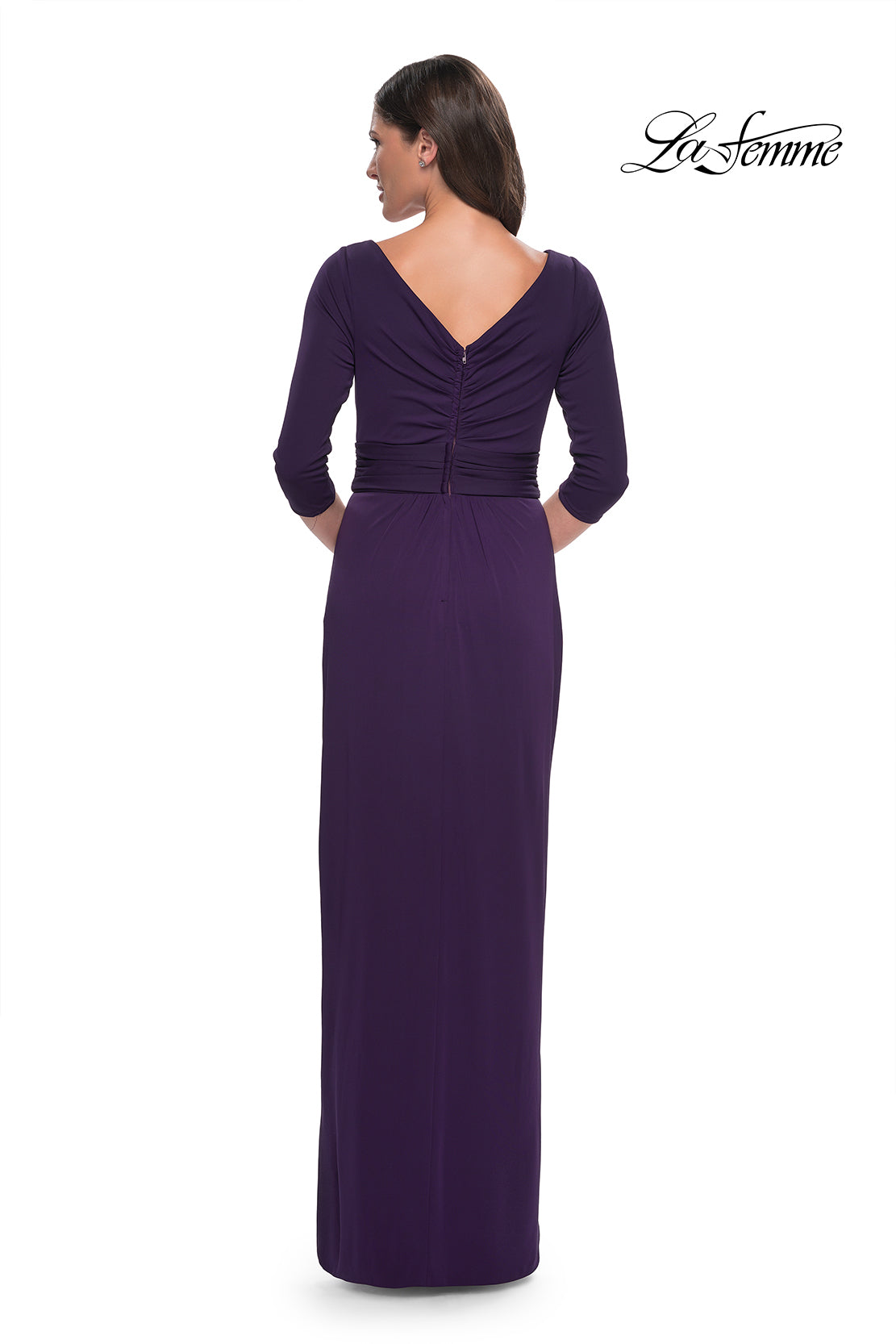 La Femme 31014 in Aubergine, back view