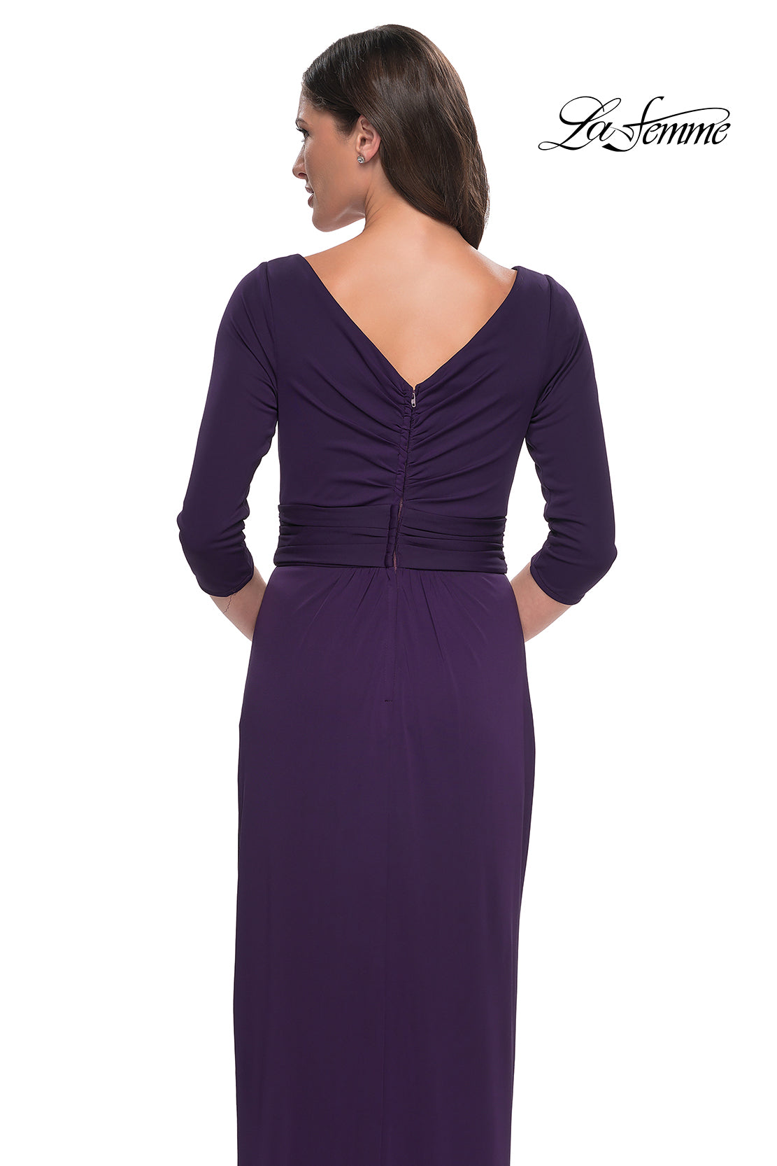La Femme 31014 in Aubergine, back view