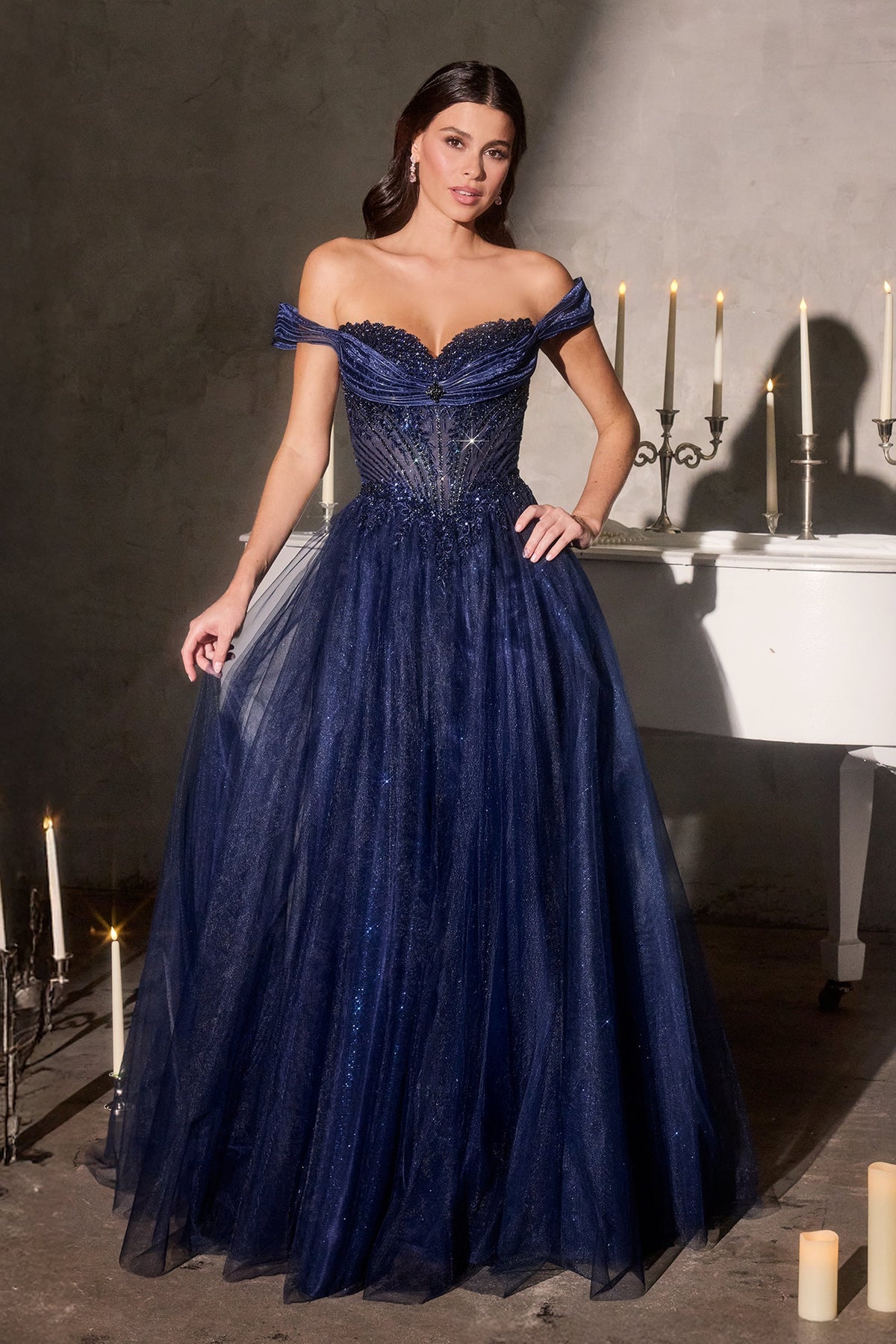 Ladivine by Cinderella Divine cc493-navy-front