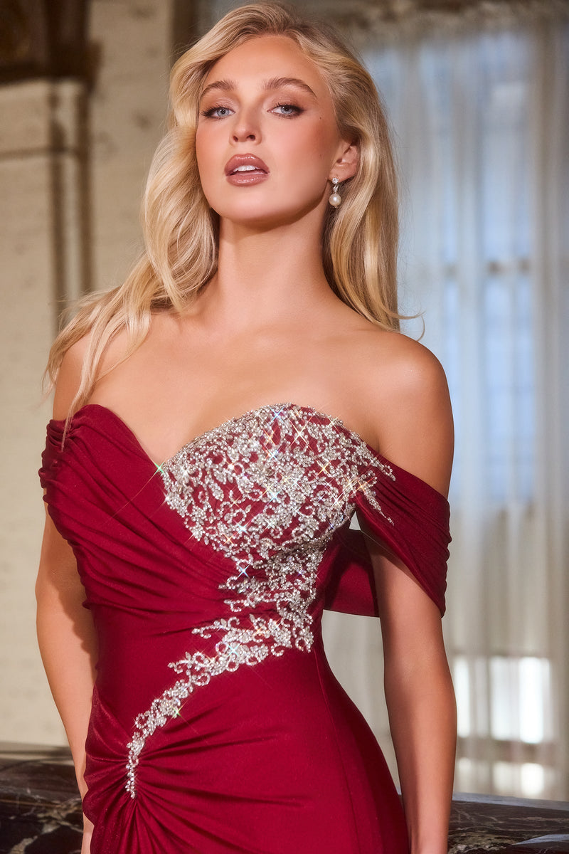 Ladivine by Cinderella Divine cd667-burgundy-3