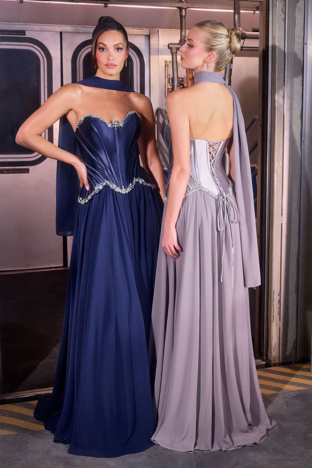 Ladivine by Cinderella Divine cd668-navy-dark-silver-1