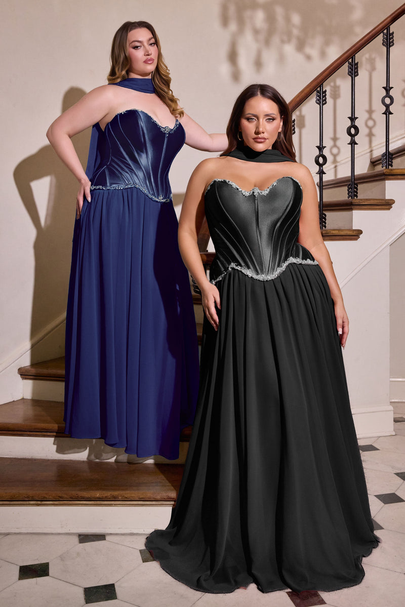 Ladivine by Cinderella Divine cd668c-navy-blavk-front