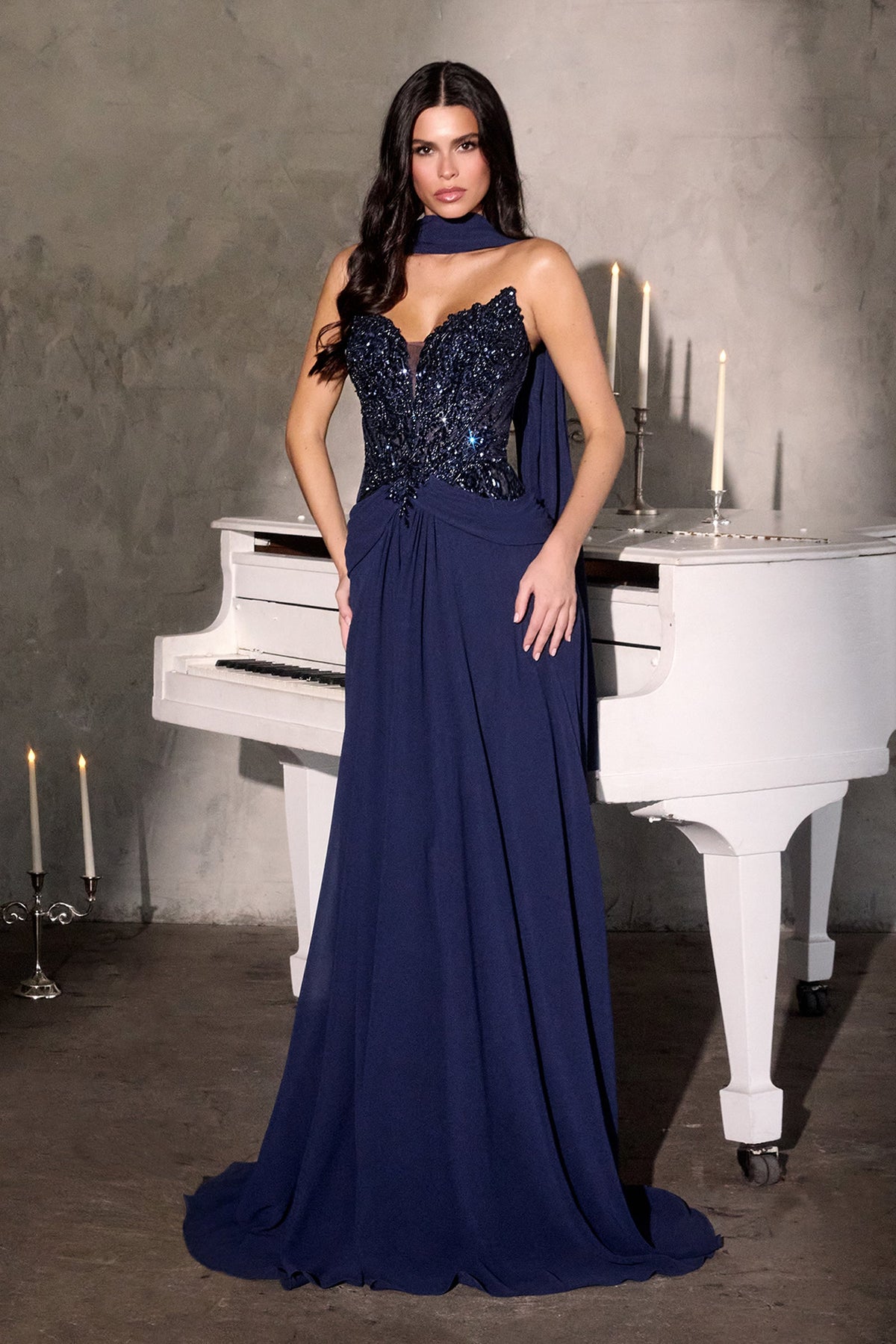 Ladivine by Cinderella Divine cd673-navy-1