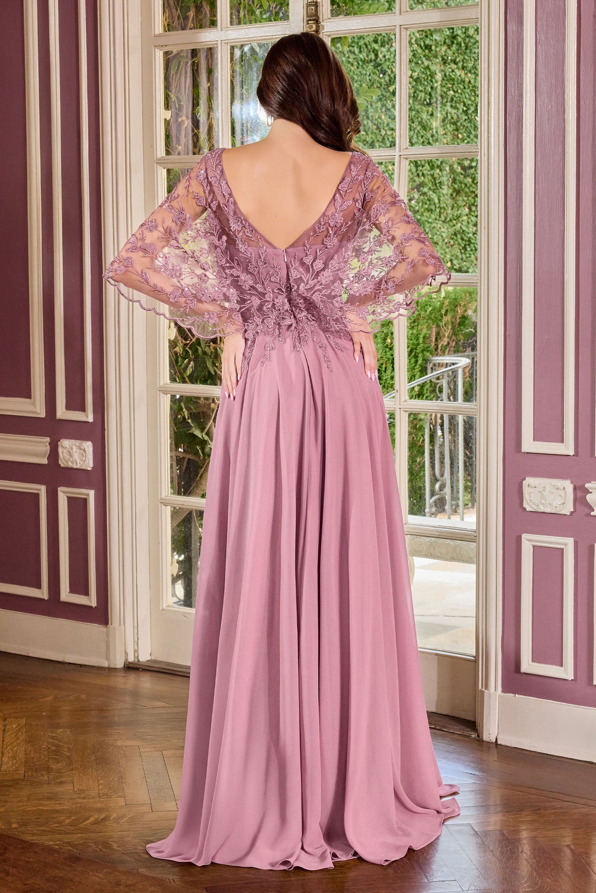 Ladivine by Cinderella Divine cl10-dusty-mauve-back