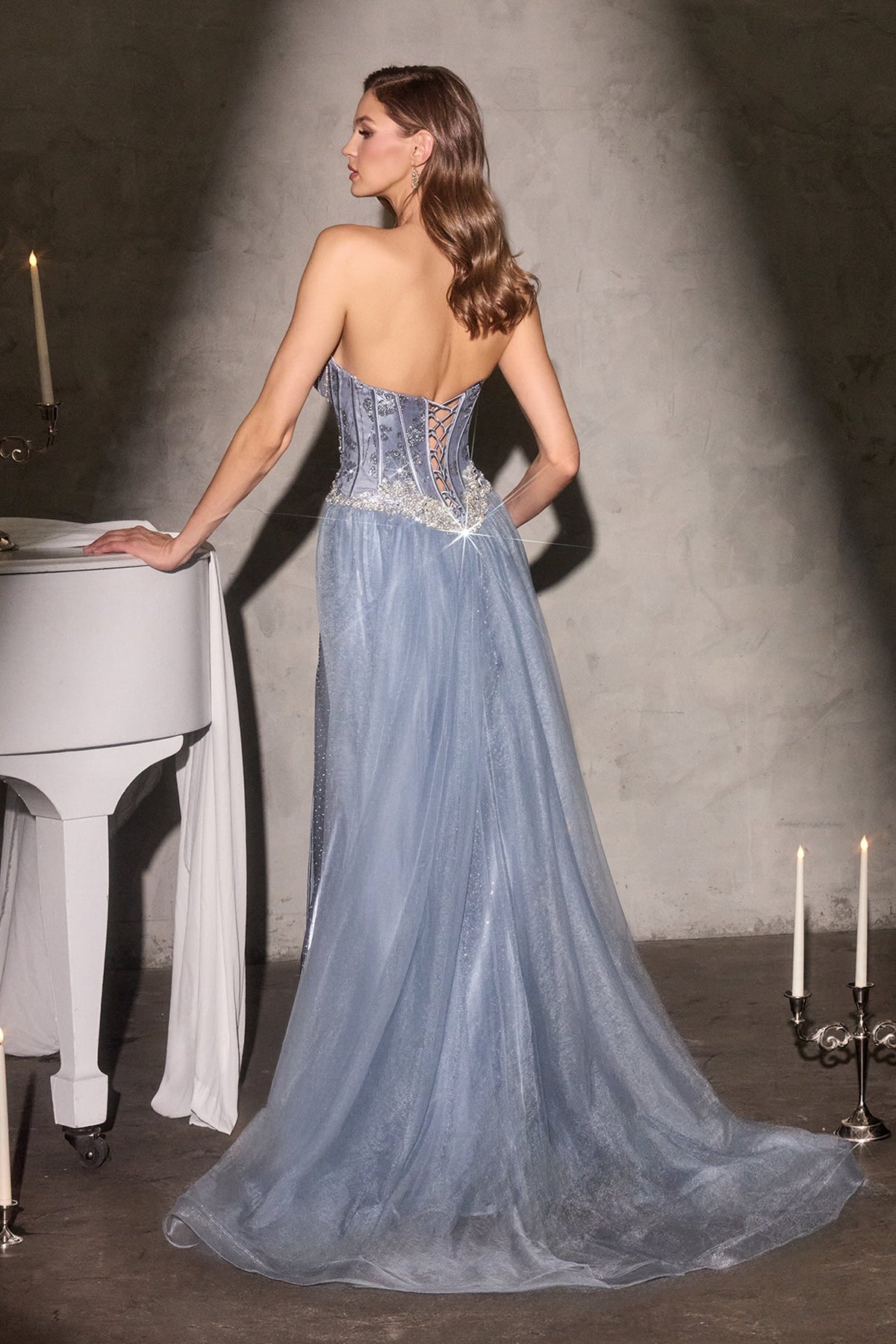 Ladivine by Cinderella Divine cm392-dusty-blue-back