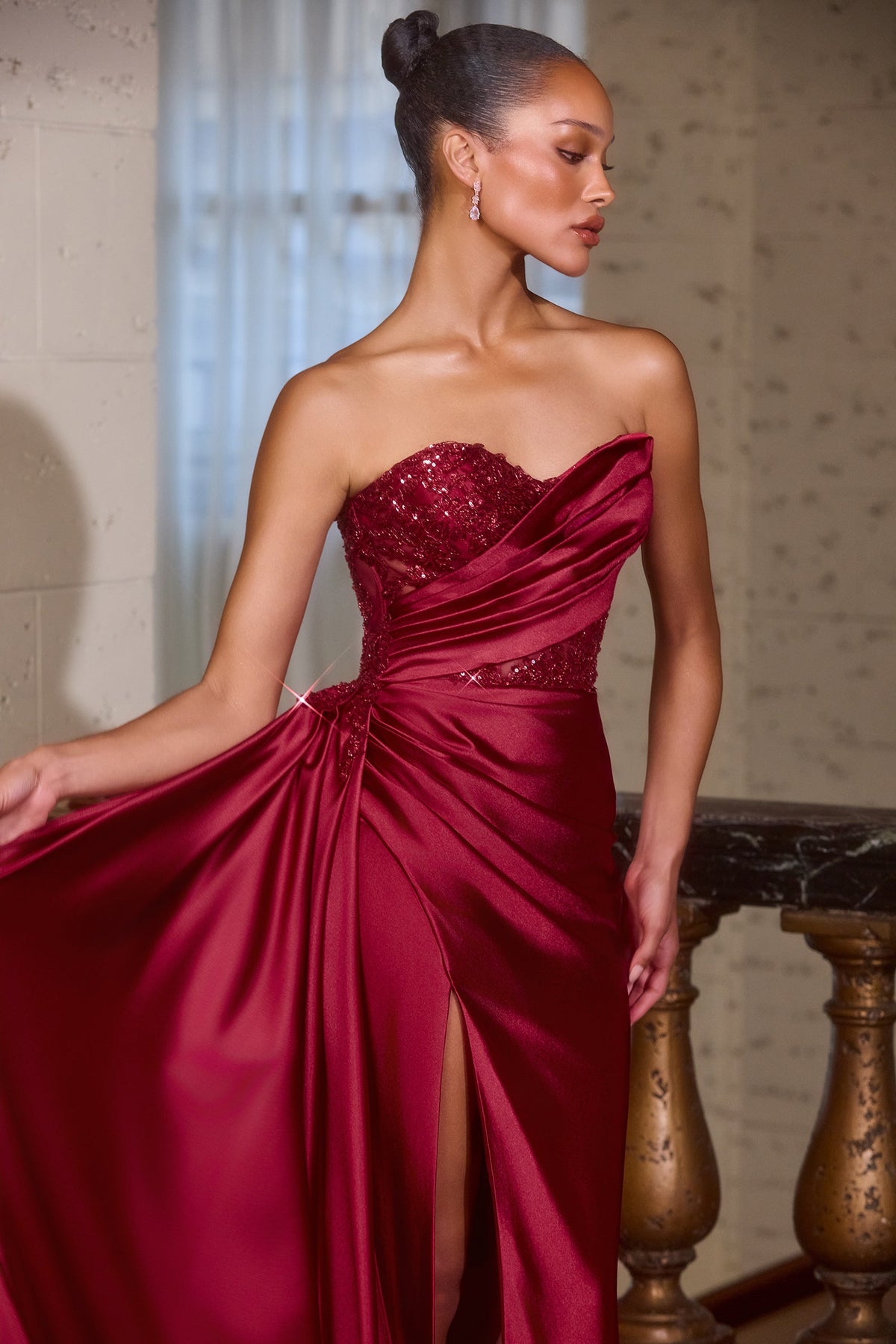 Ladivine by Cinderella Divine j887-burgundy-2