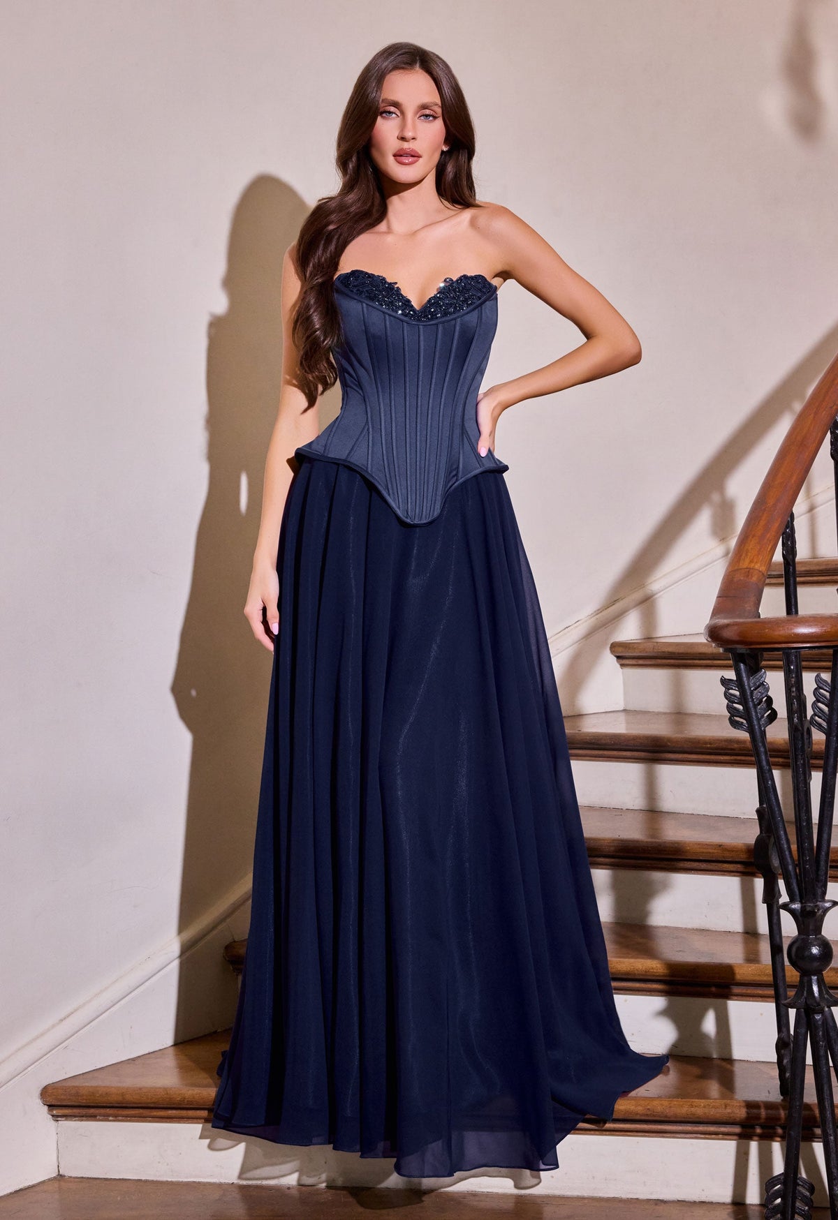 Ladivine by Cinderella Divine j891-navy-front