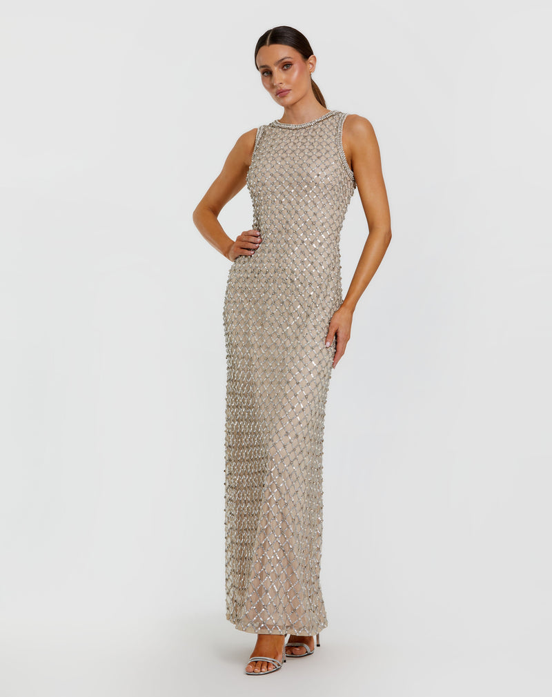 Mac Duggal 10129-silvernude-ab