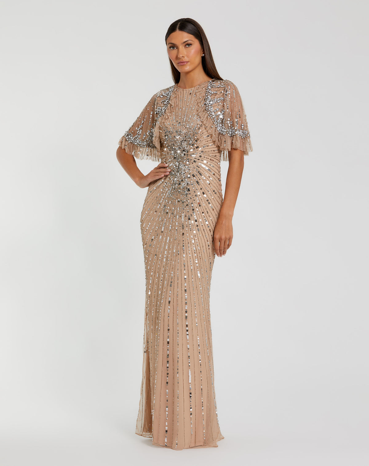 Mac Duggal 23044-nudesilver-ab