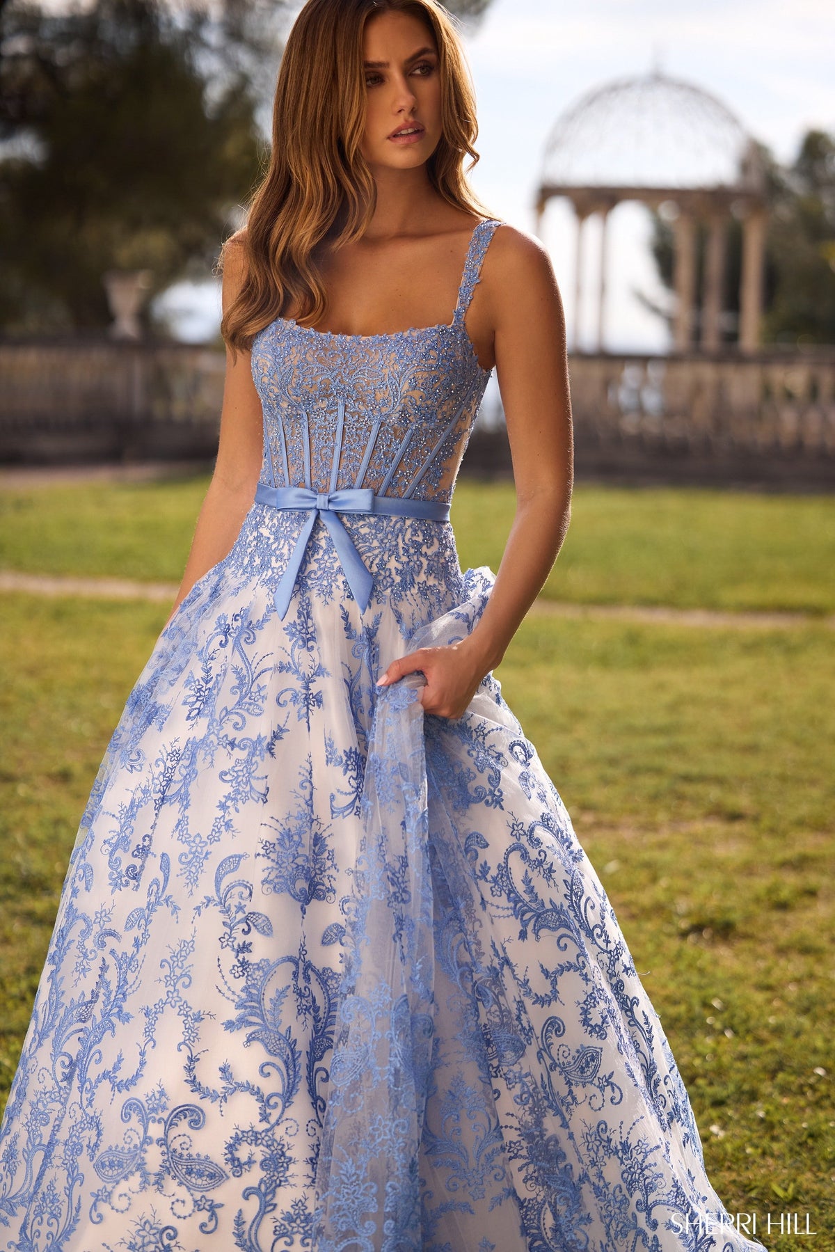 Sherri Hill 57058-ivoryblue-dress-2