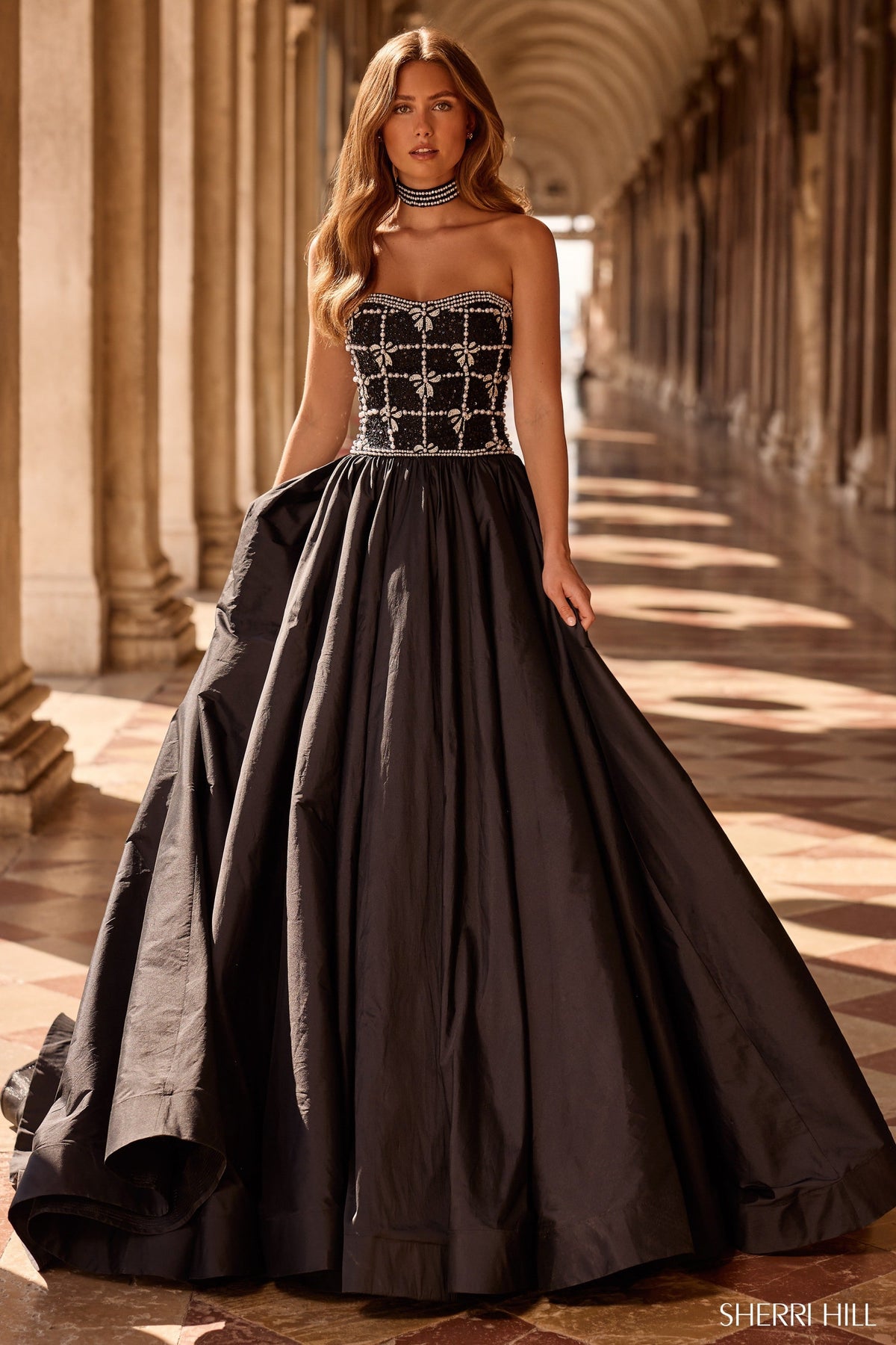 Sherri Hill 57496-blackivorysilver-dress-1