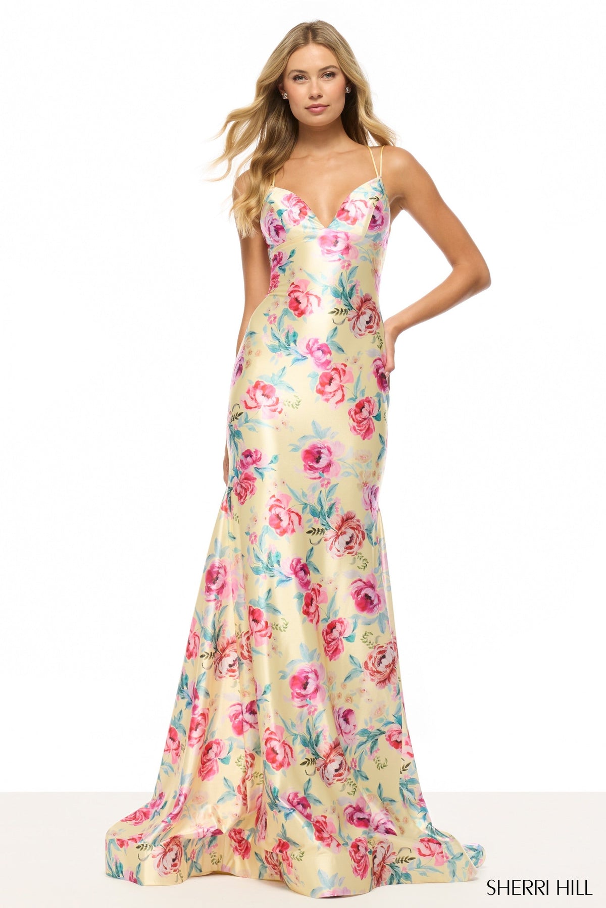 Sherri Hill 57859-yellowmultiprint-dress-3
