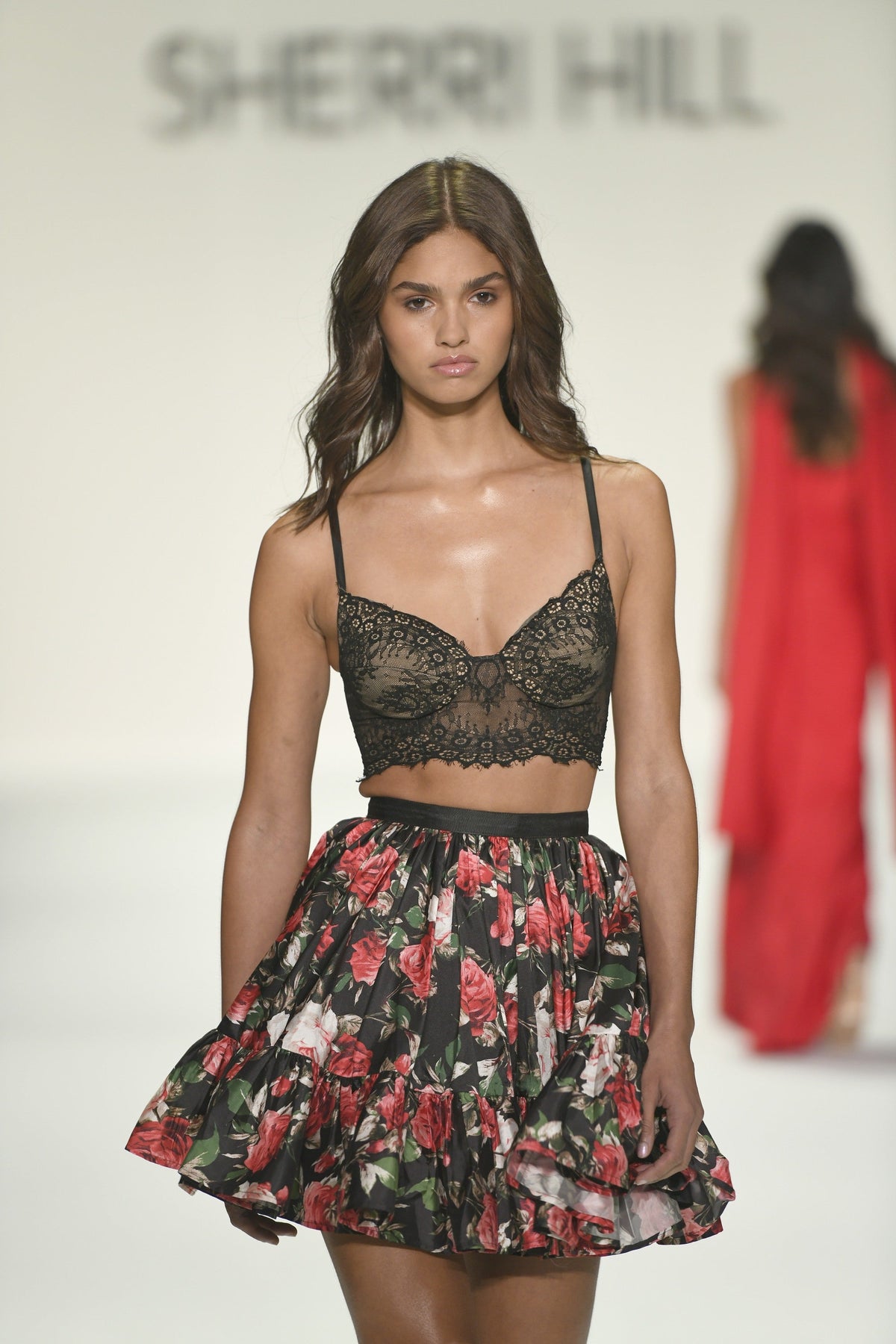 Sherri Hill 58001-blackredprint-dress-1